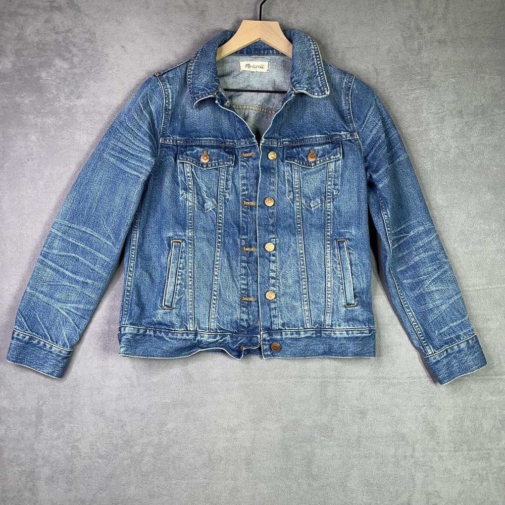 Madewell Denim Jacket Womens Medium Blue Trucker Jean Casual Cotton Pinter Wash